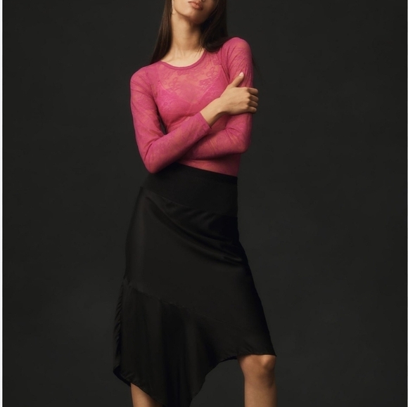 NWT Anthropologie Harlow Lace Bodysuit in pink size medium - Picture 1 of 9